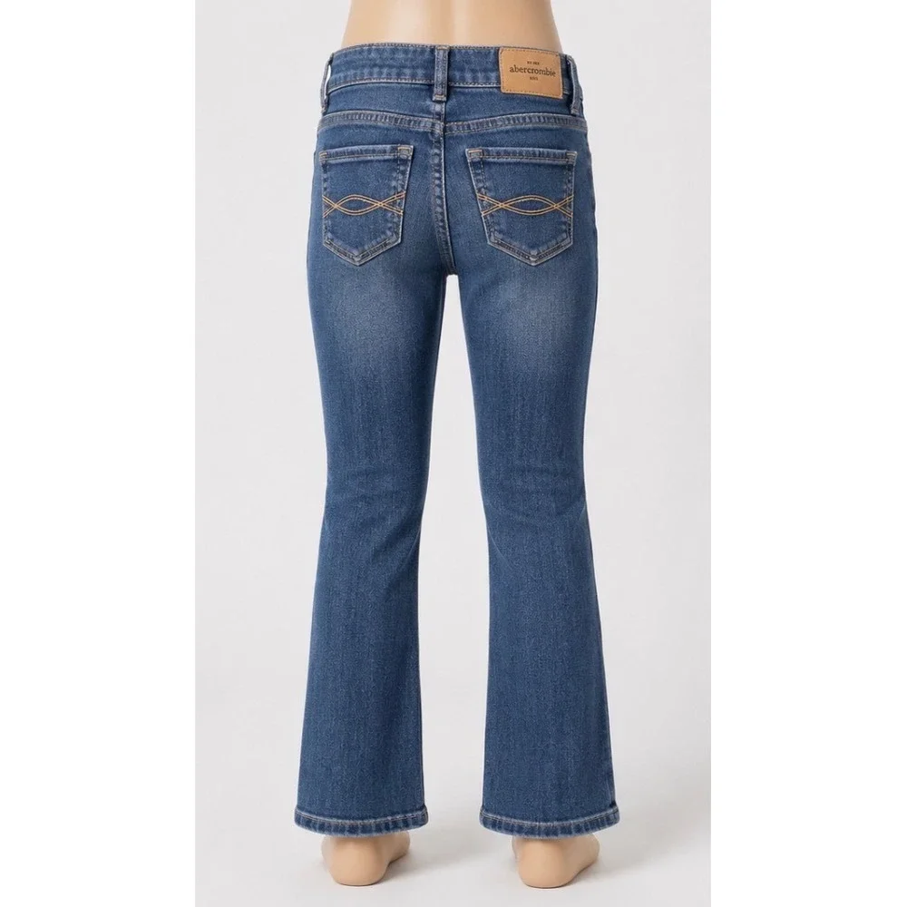 Abercrombie Kids Girls Blue Bootcut Jeans Slim Fit Size 16 Slim Medium Wash